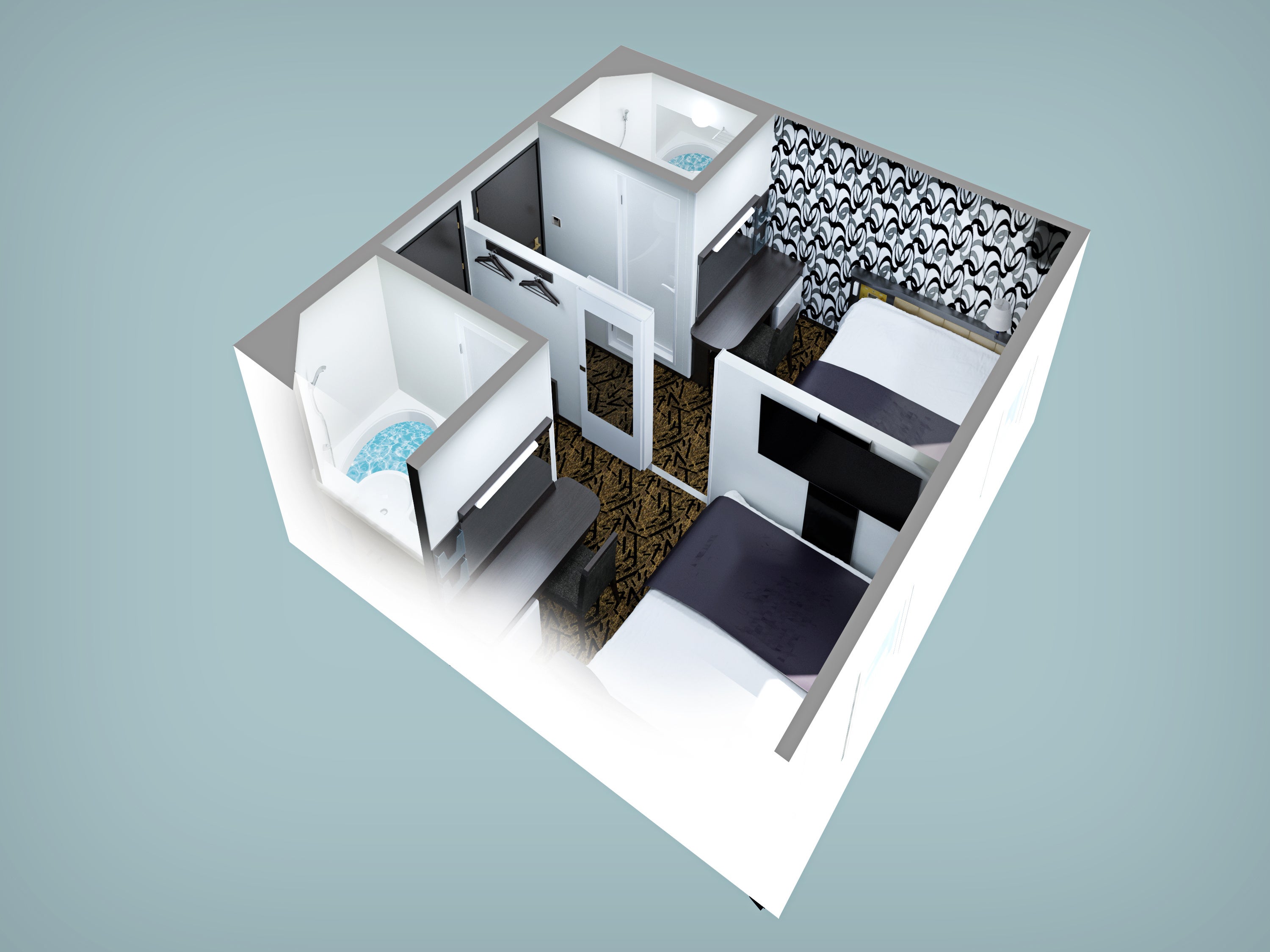 S-Sコネクトツインルーム（2ベット）俯瞰イメージ