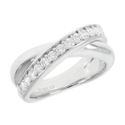 シルバー925クロスラインリング