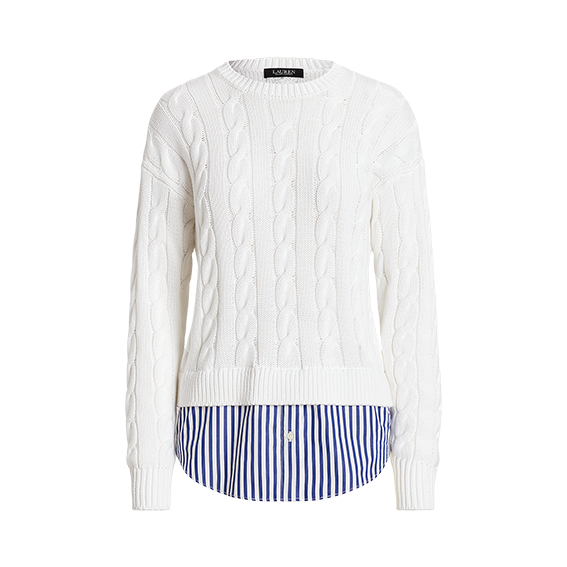 レイヤードケーブルセーター