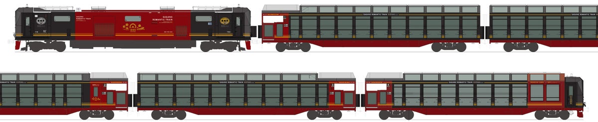 嵯峨野トロッコに新型車両「SAGANO ROMANTIC TRAIN」、2027年春デビュー 畳席のプレミアムキャビン「嵐峡」も登場