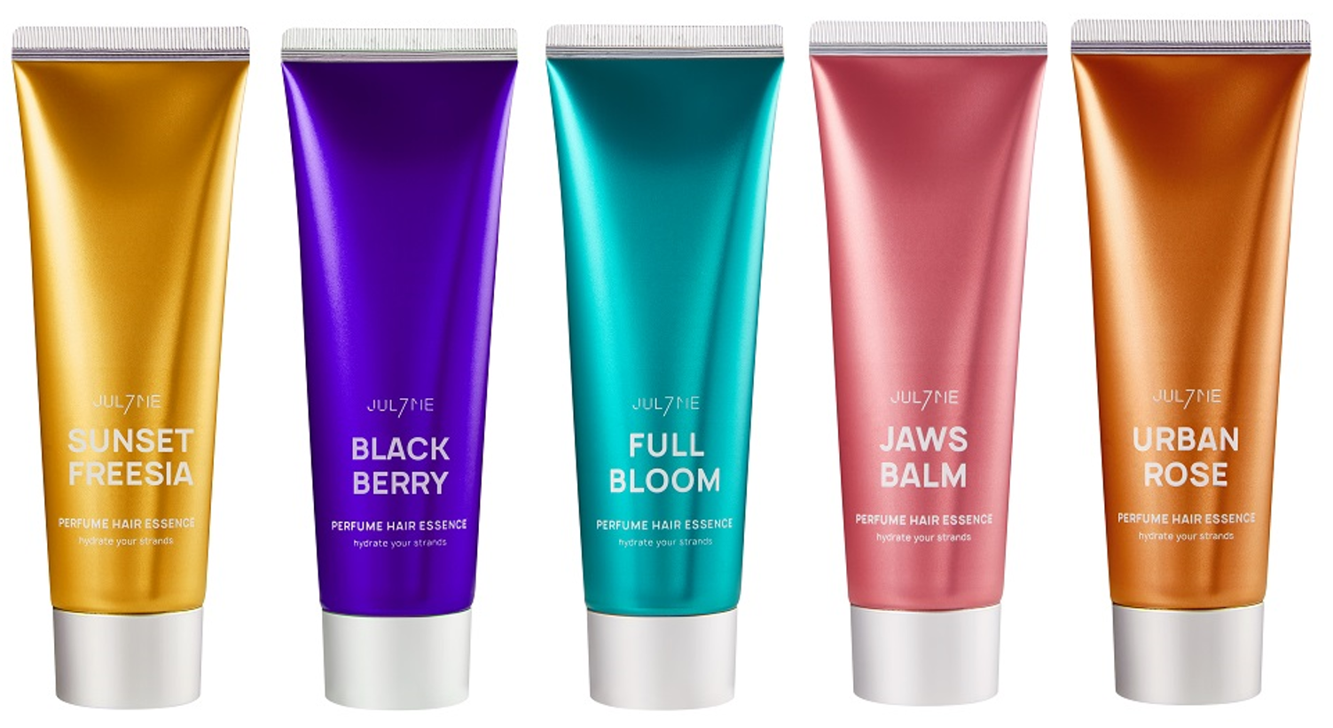 左からサンセットフリージア、ブラックベリー、フルブルーム、ジョーズバーム、アーバンローズ