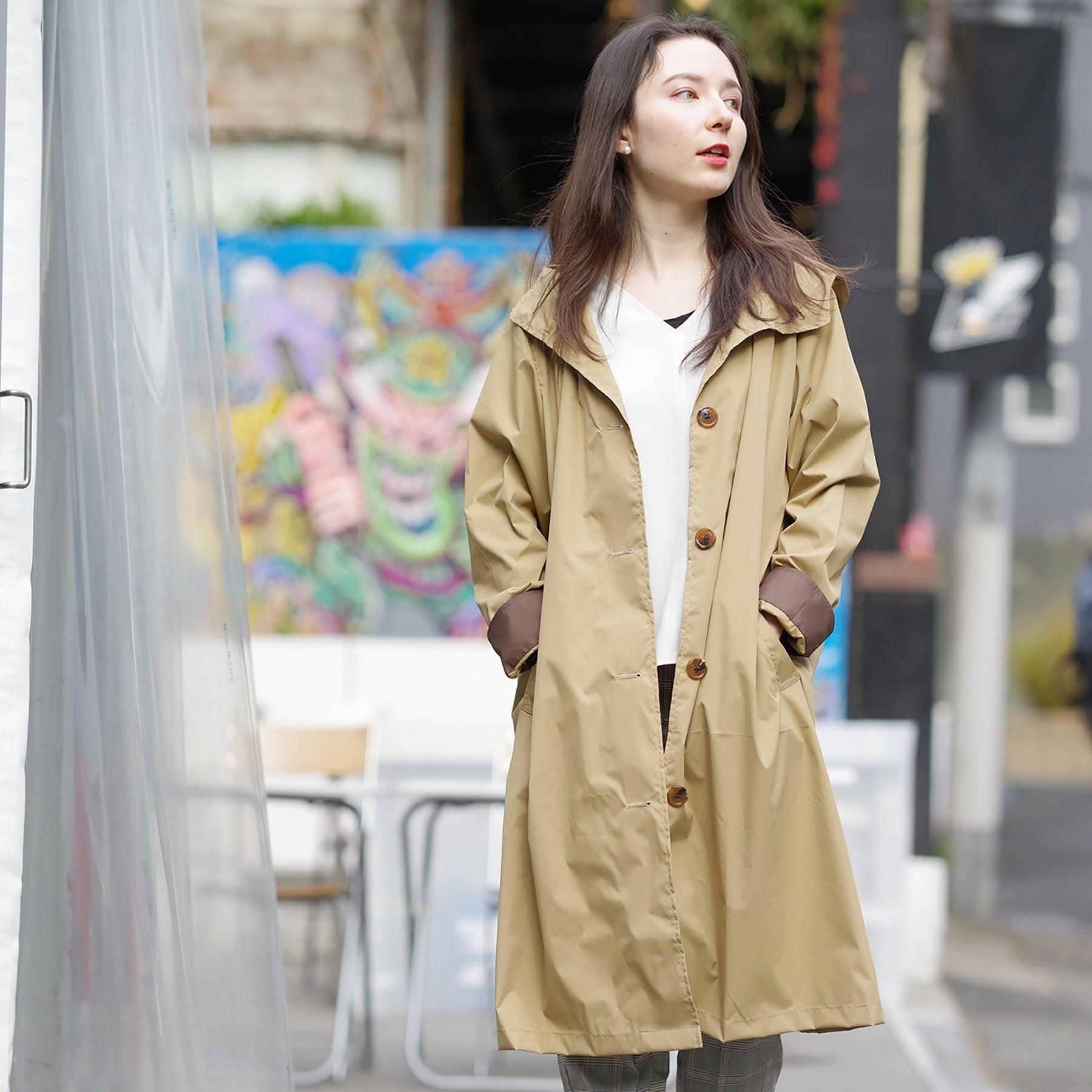 ピーチドロップ フードレインコート