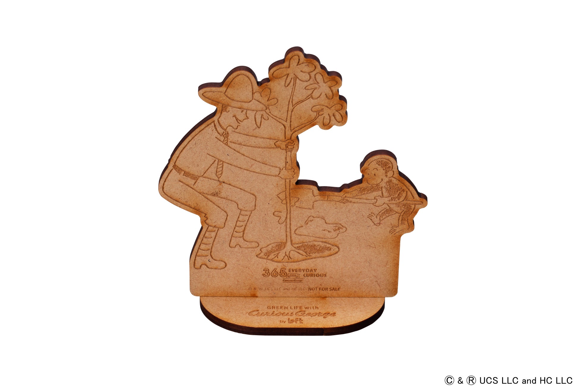 「GREEN LIFE with Curious George by LOFT」ビジュアル入り「端材使用の木製スタンド(非売品)」