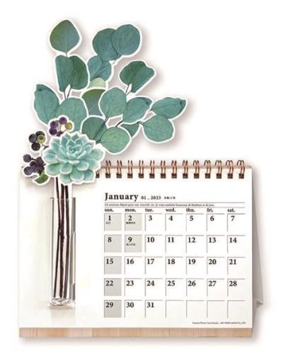 フラワーベースカレンダー グリーン