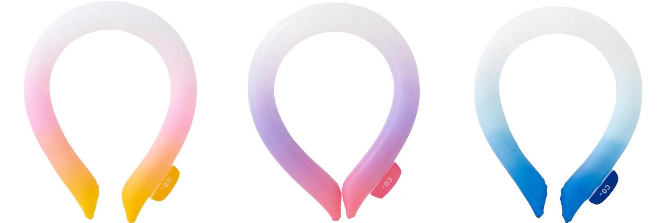 ＜クールネックバンド グラデーションカラー オレンジサンセット、ピンクムーン、ブルースプラッシュ＞