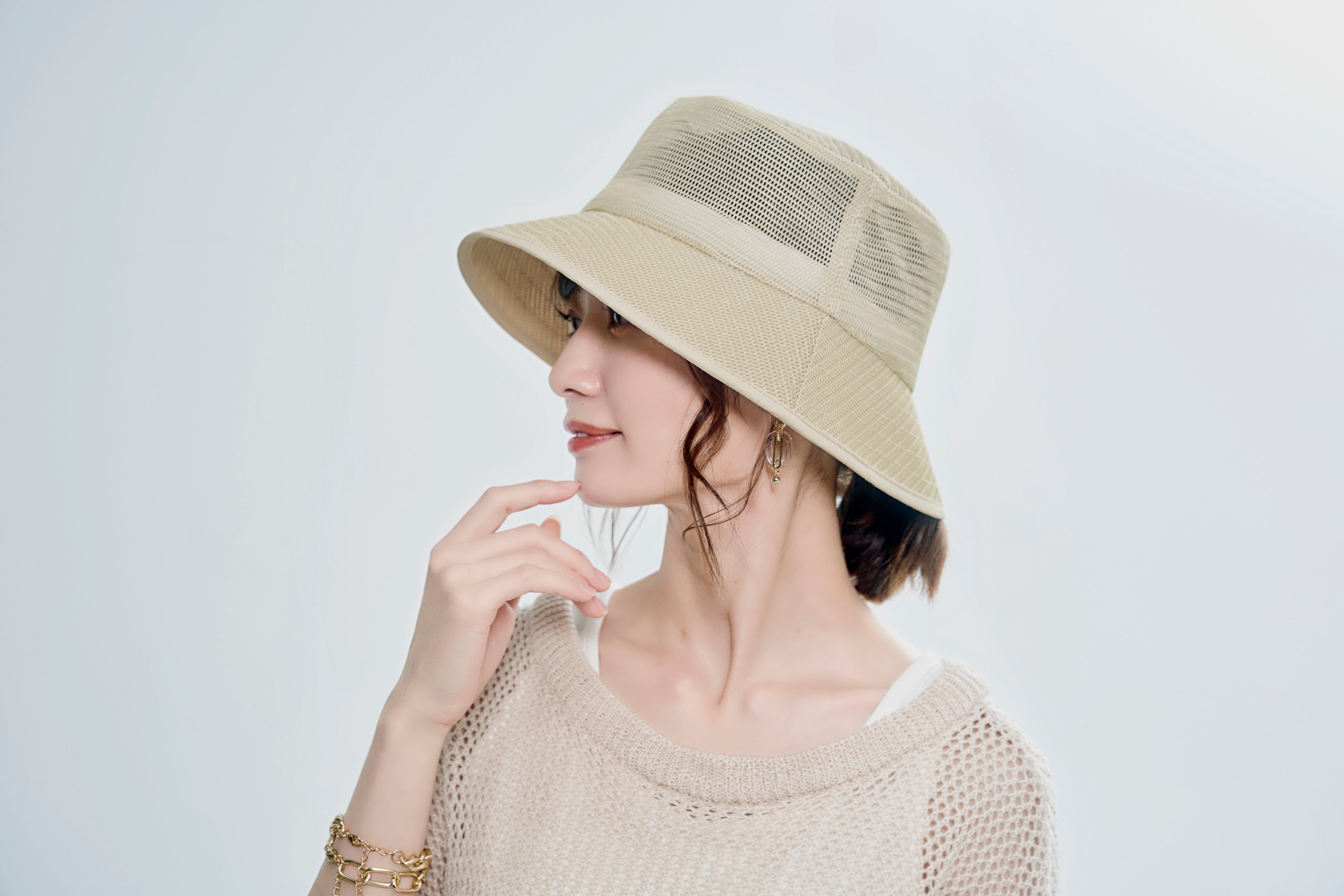 洗えるメッシュバケットハット