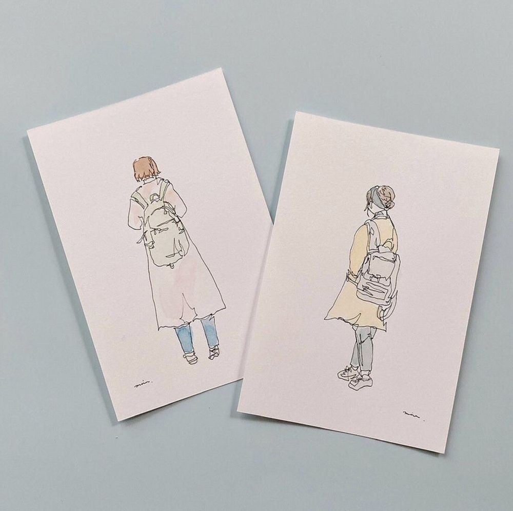 ＜後ろ姿ひとふでがき例＞