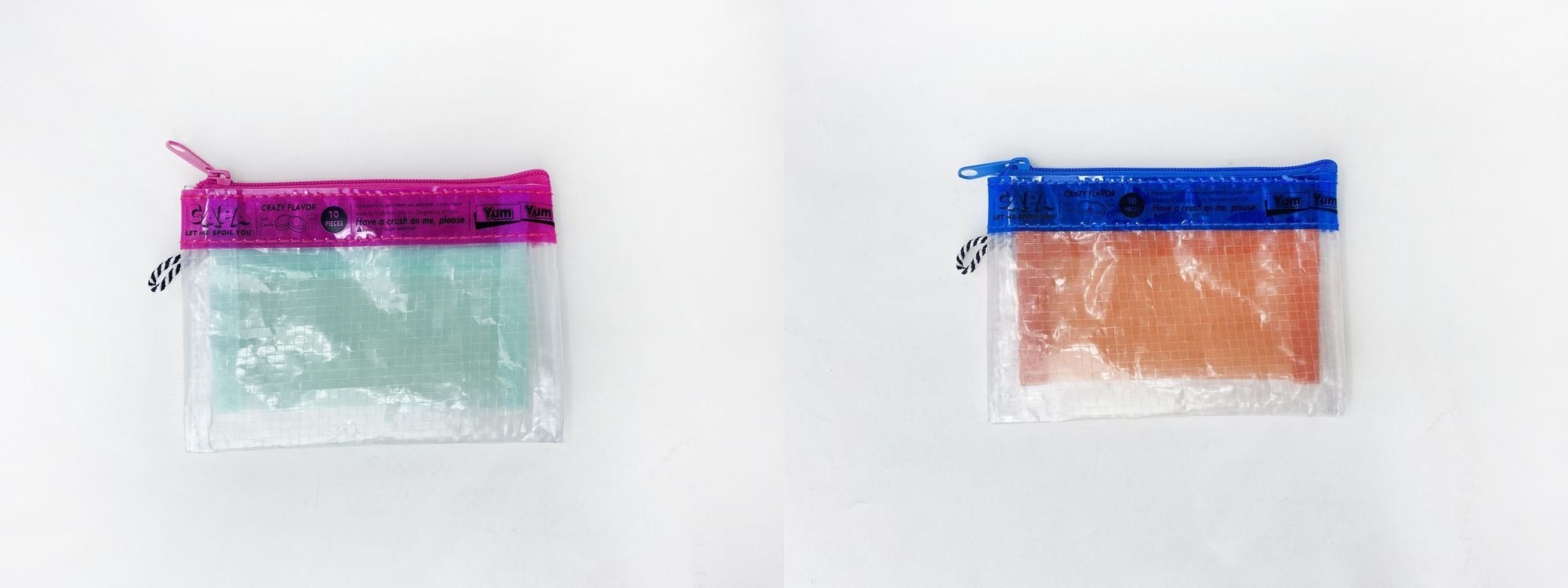 CAPAポーチ　左：ピンク、右：ブルー