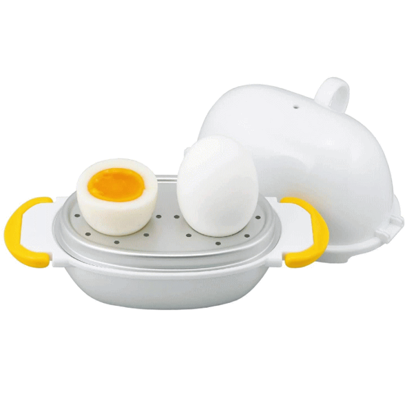 レンジでらくチン！ゆでたまご2個用　使用イメージ