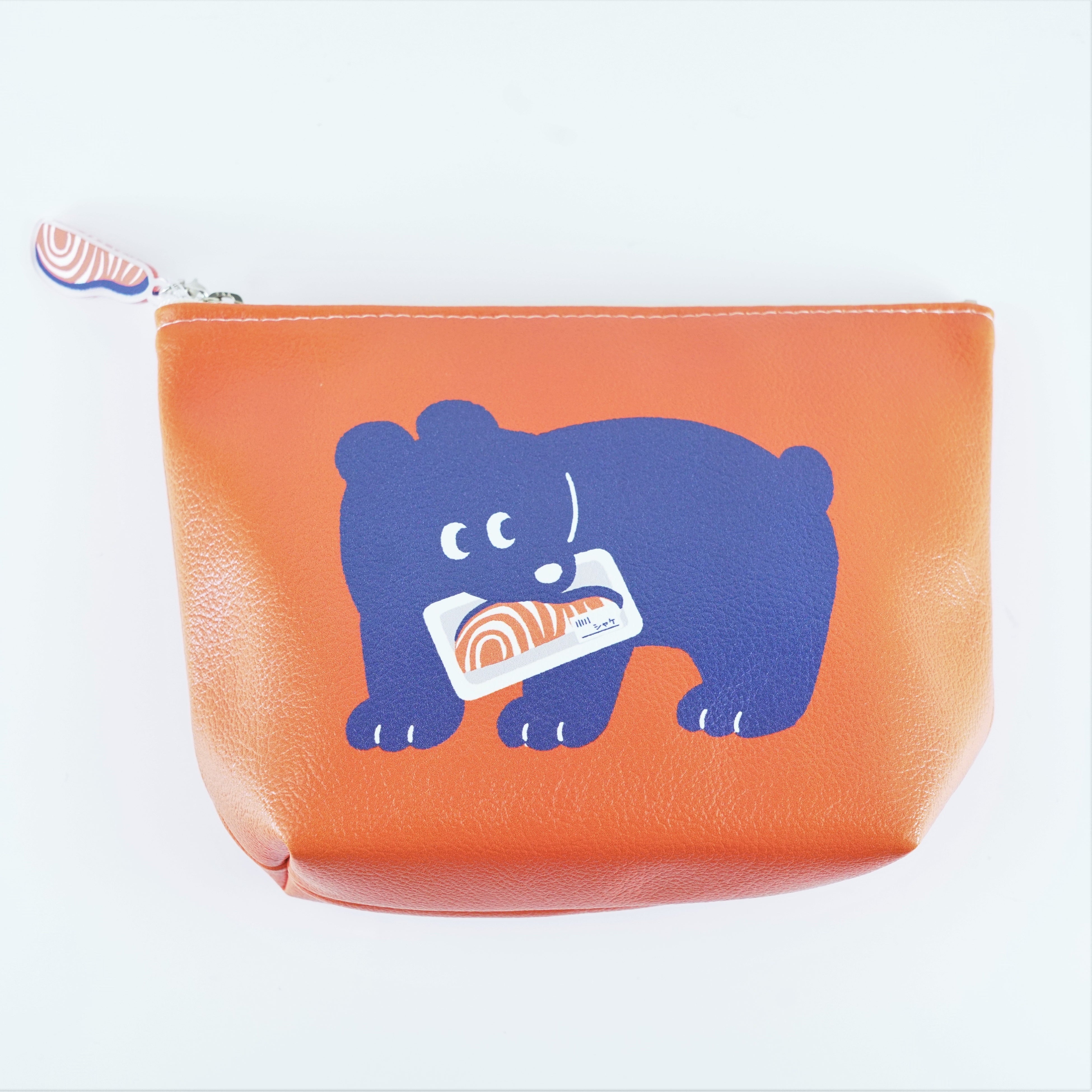 舟形ポーチチャーム付　しゃけ