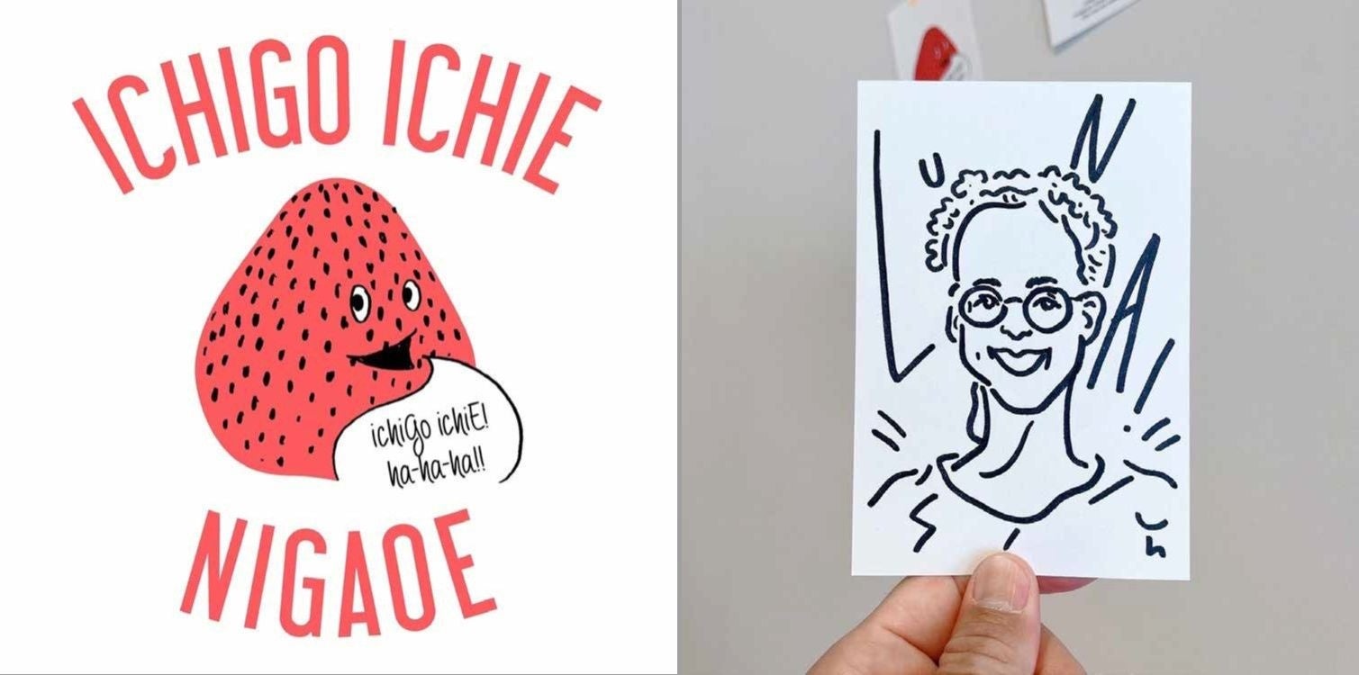 アートディレクター「holiday」による「苺一絵」の似顔絵描きワークショップ／似顔絵イメージ(右)