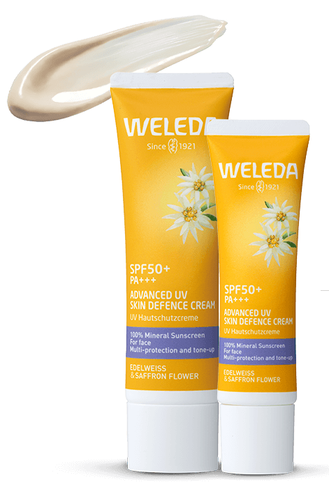 左から エーデルワイス UVバリアクリーム 60ml、30ml