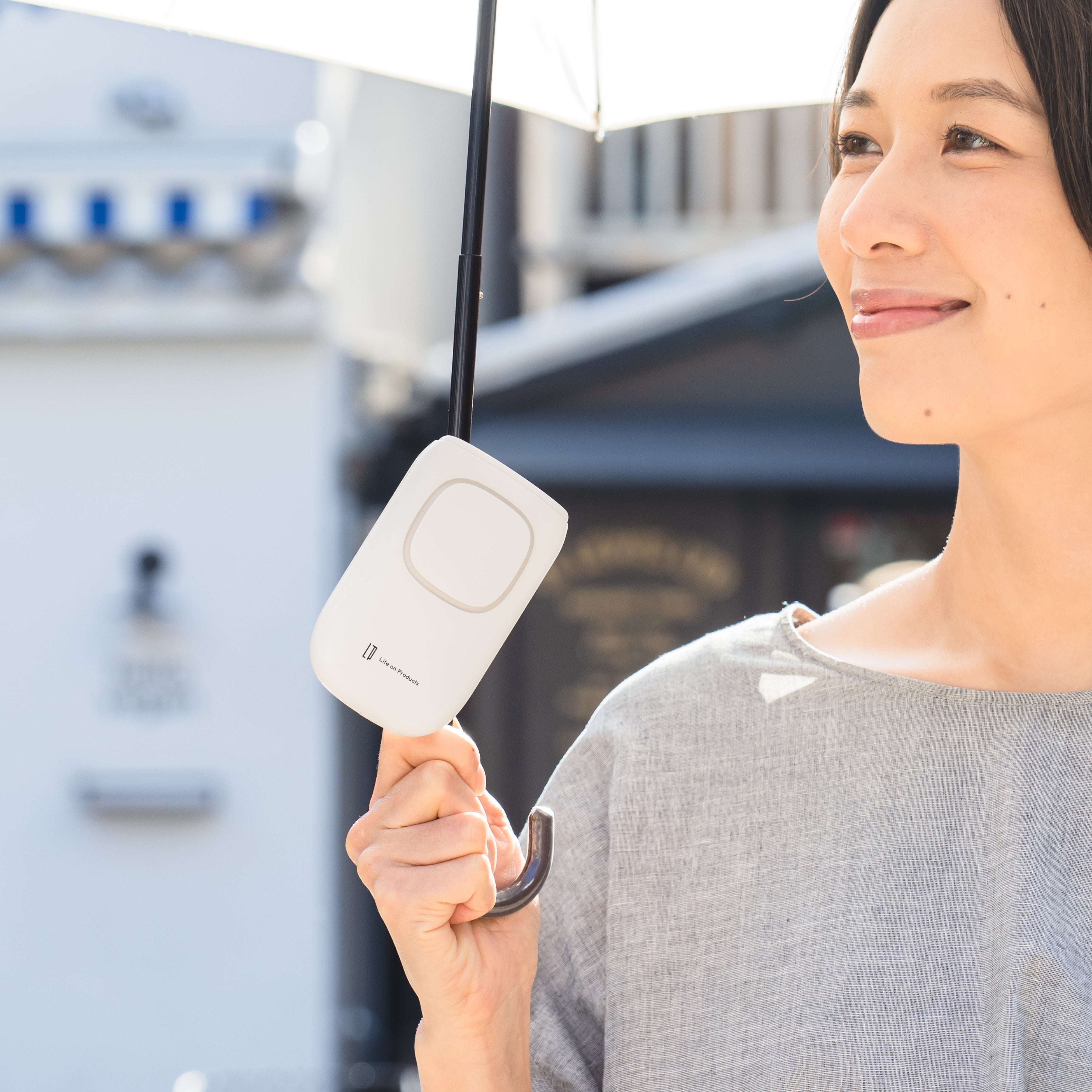 日傘クリップファン使用イメージ