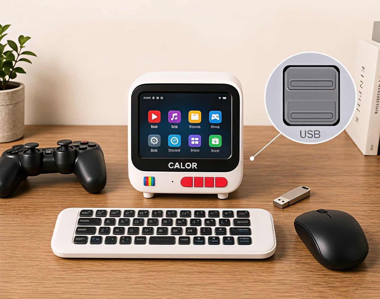 株式会社RT、ブラウン管テレビ型デザインの超ミニAndroid TV「CaloR C1」をMakuakeにて発売開始|外部接続と拡張性の詳細(10枚目)