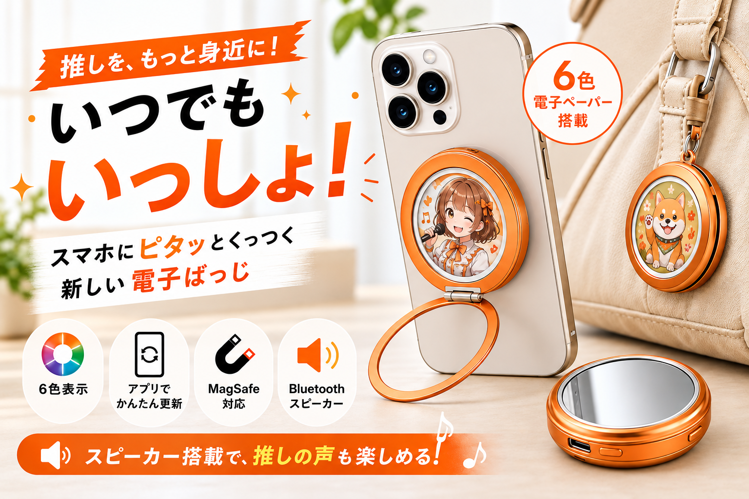 【10/9 CAMPFIRE公開】“推し”を画像も声も楽しめる「マルチ電子ばっじ」登場！先着100名40％OFF＆LINE限定1,000円OFFクーポン