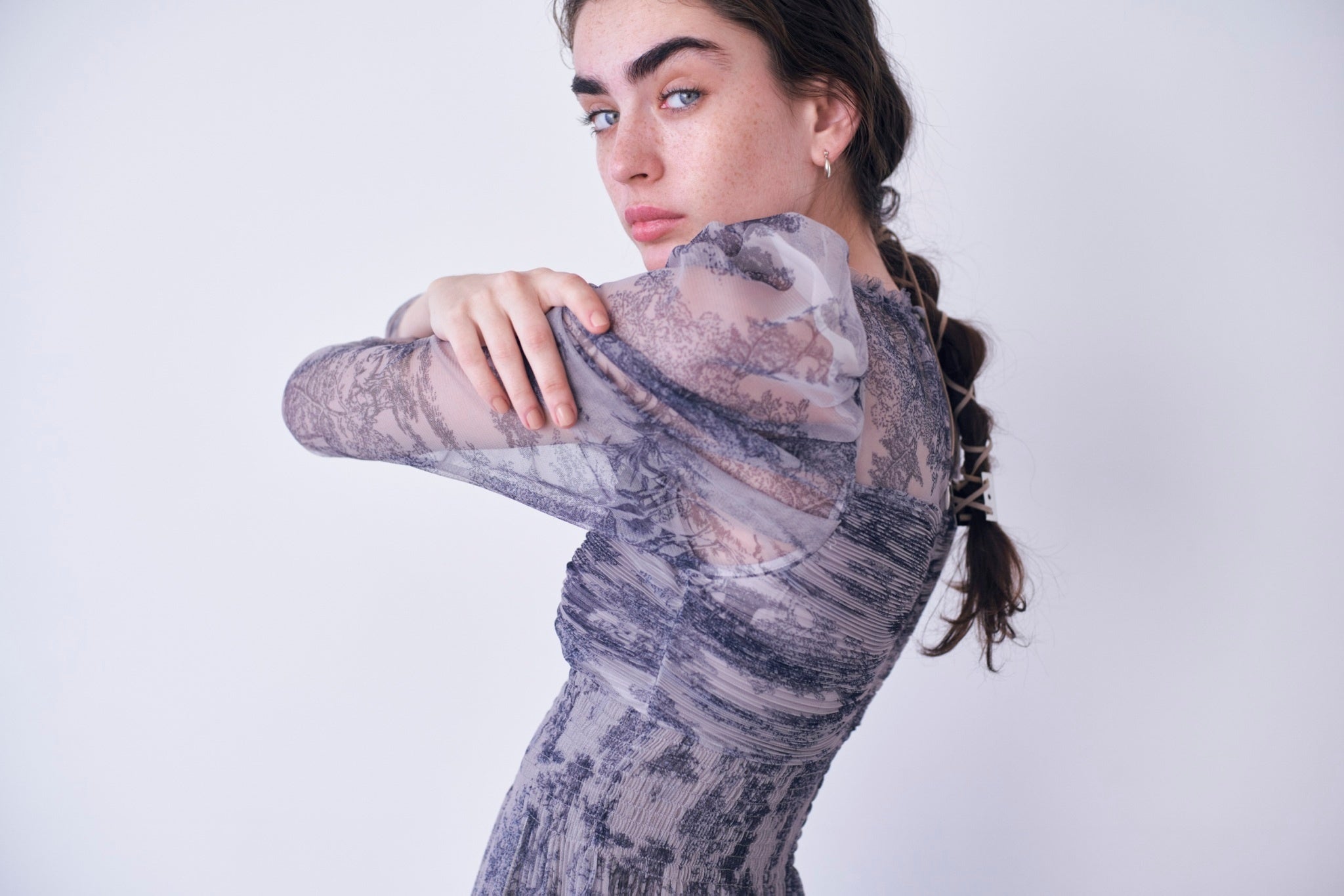 Sustainableプリーツチュールワンピース　NVY