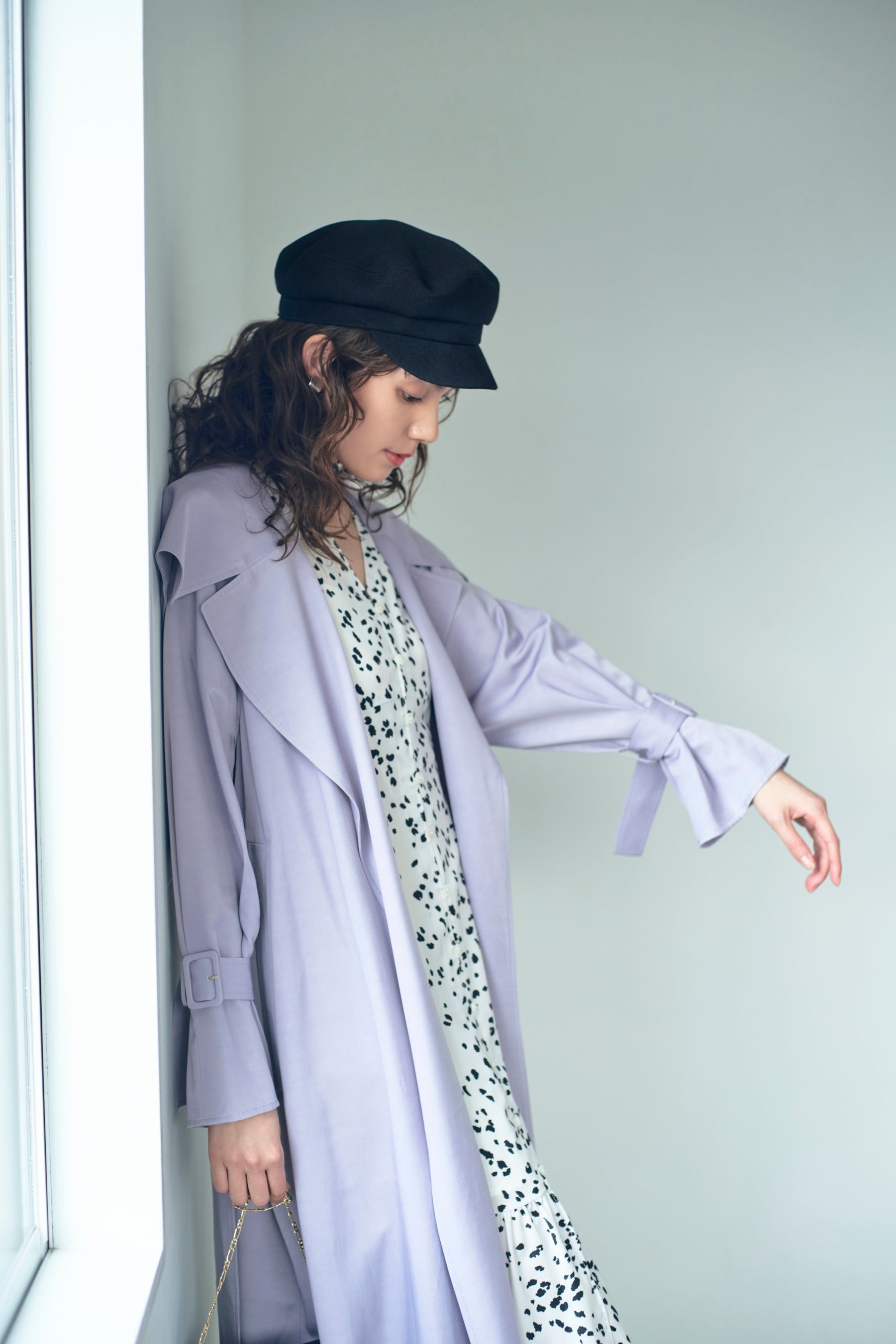 パフスリロングワンピース　WHT