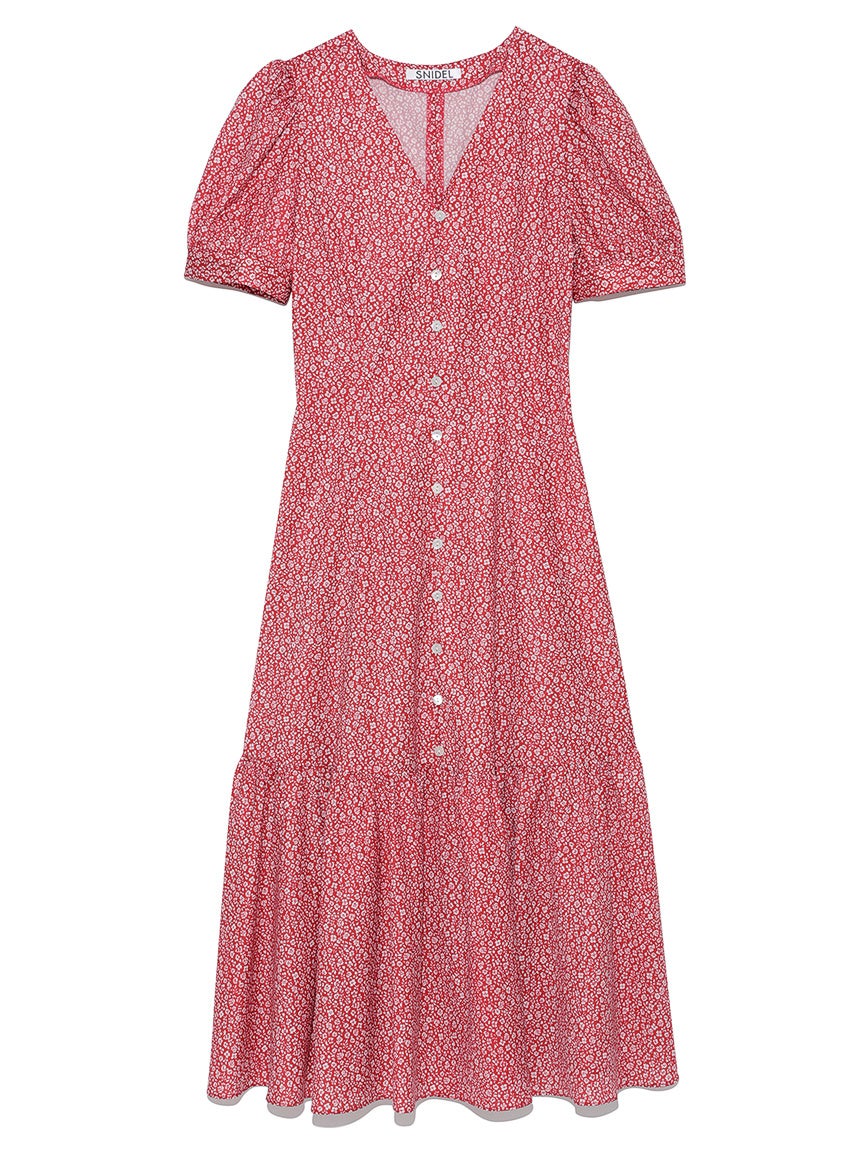 パフスリロングワンピース　RED