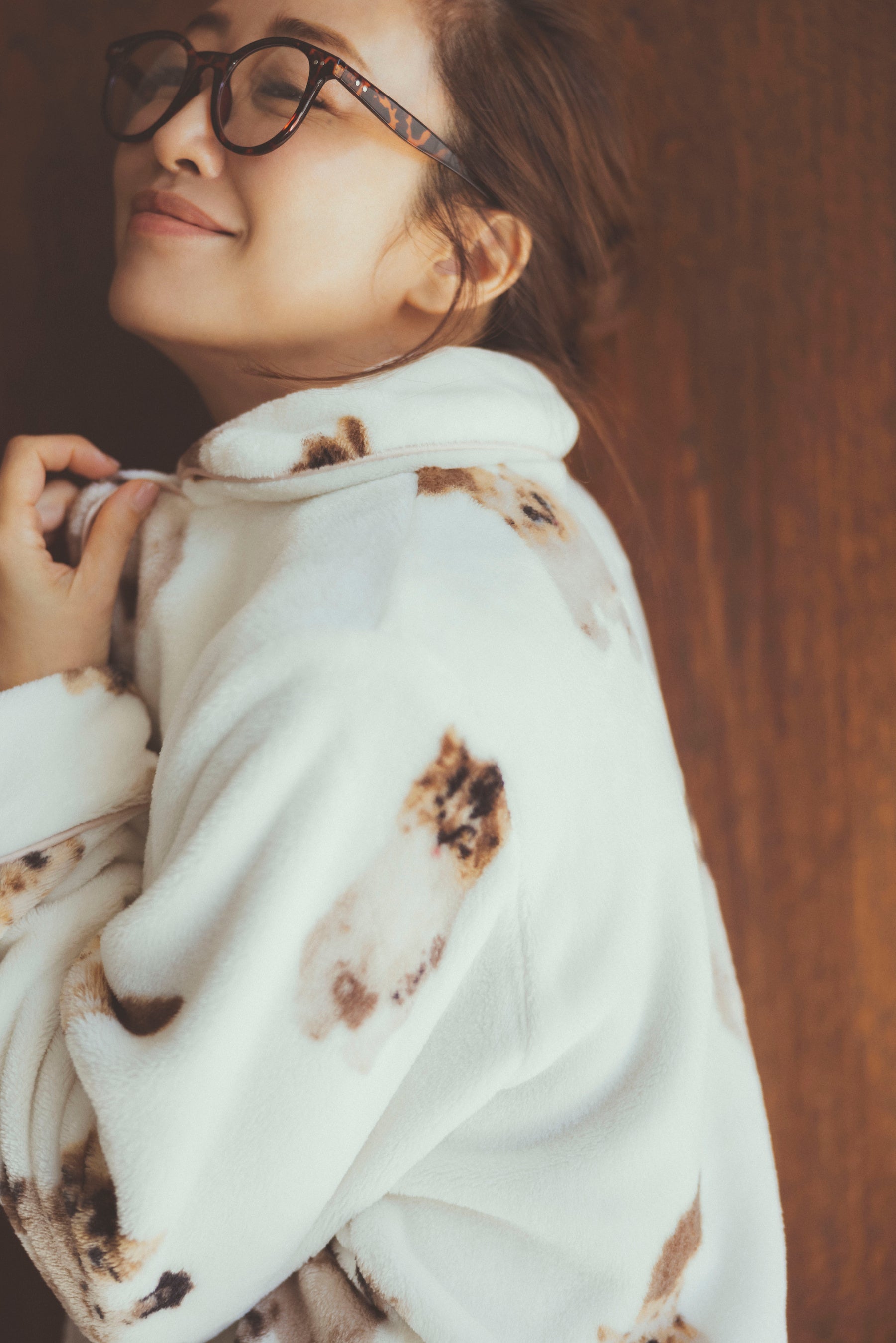 希少・神崎恵コラボレーション】キャットフリース開襟トップス&ロング