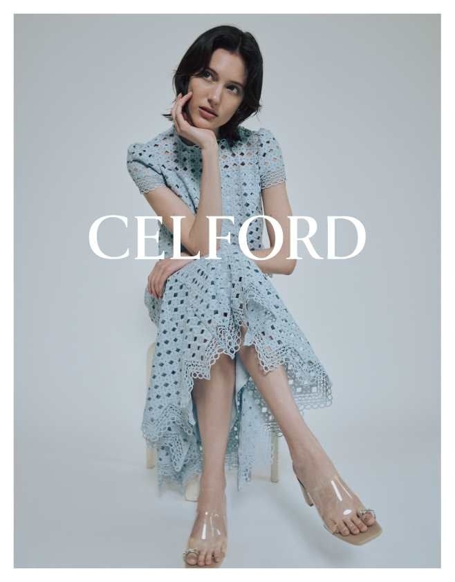 セルフォード CELFORD ボウタイプリーツワンピースfor Christel