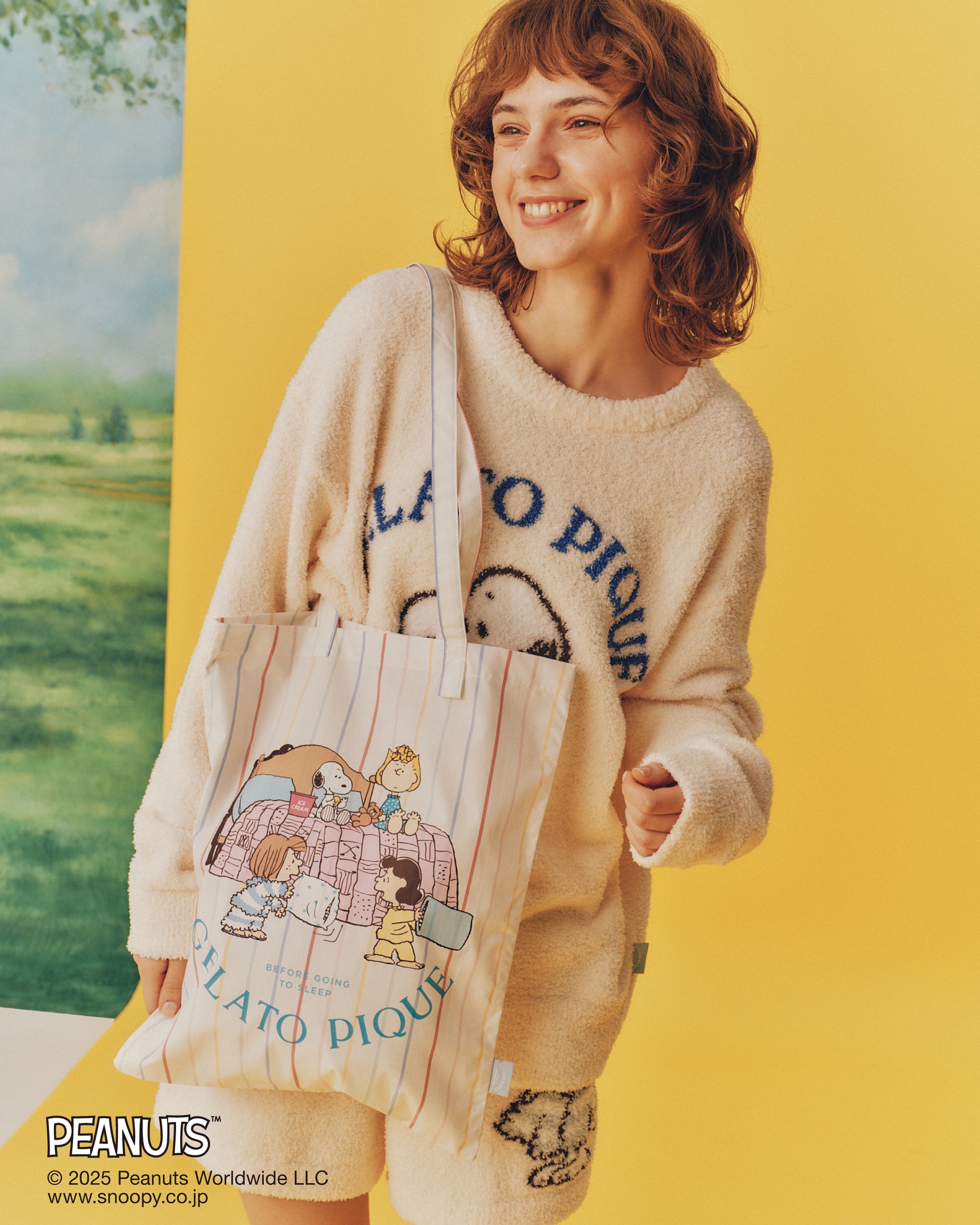 【4点セット】SNOOPY×GELATO PIQUEルームウェアセット·限定品 GELATO PIQUE meets PEANUTS】PEANUTSの仲間たちが過ごす