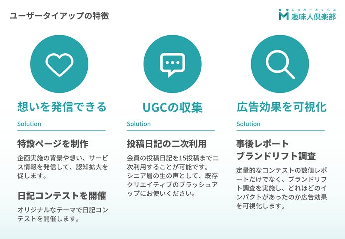 50,60代向けWEBサービス「趣味人倶楽部」から初のユーザータイアップ 50,60代向けWEBサービス「趣味人倶楽部」から初のユーザータイアップ