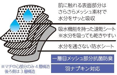 吸水サニタリーショーツ（夜用）説明