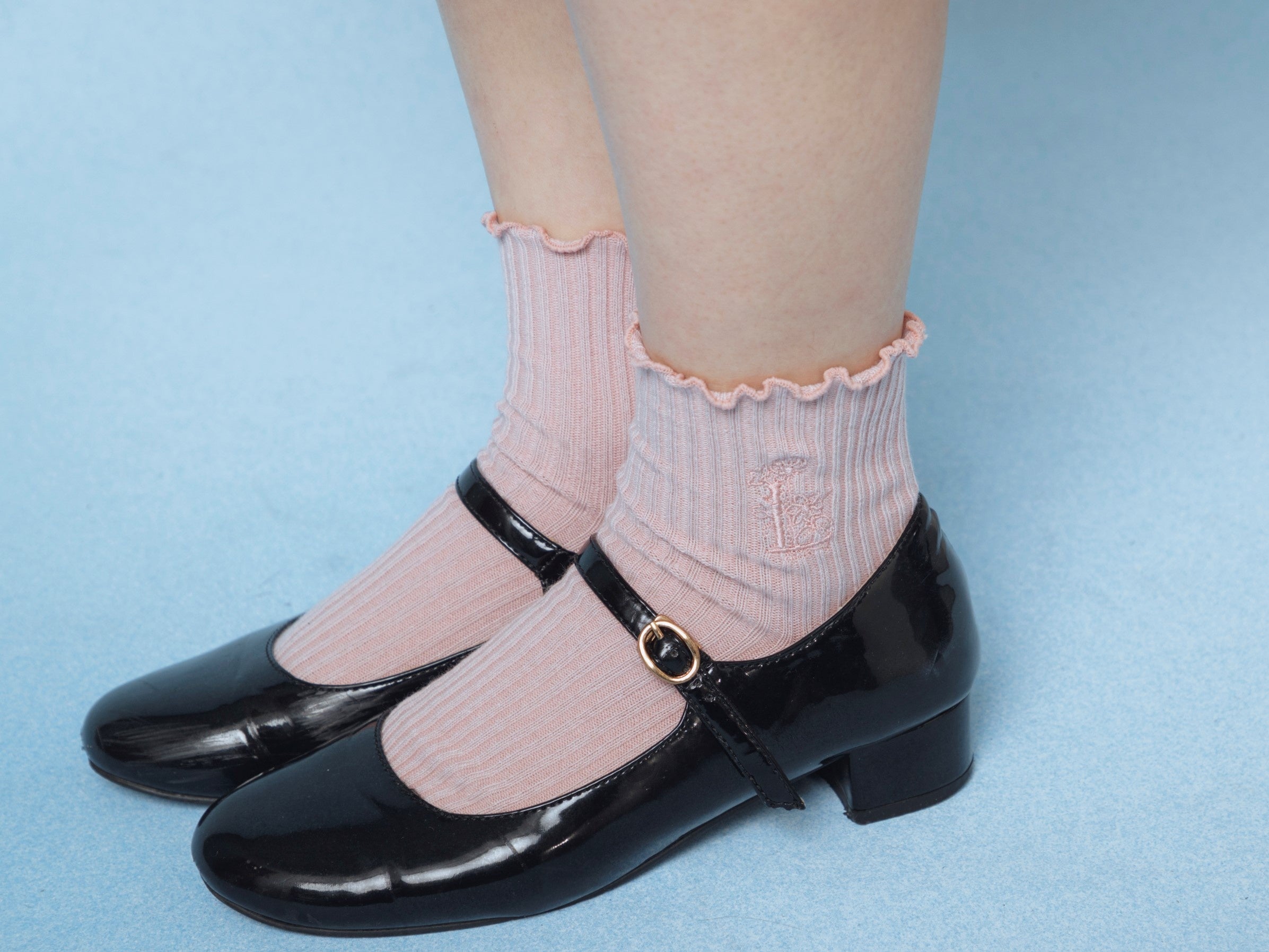 リブ刺繍ソックス