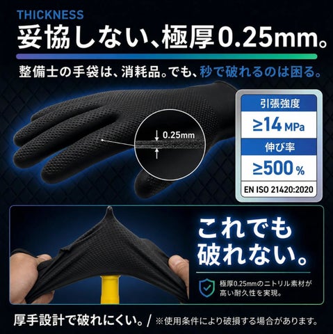整備士監修の“タフ×密”設計|wakuT「整備用ニトリルゴム手袋」がAmazon 整備士監修の“タフ×密”設計|wakuT「整備用ニトリルゴム手袋」がAmazon