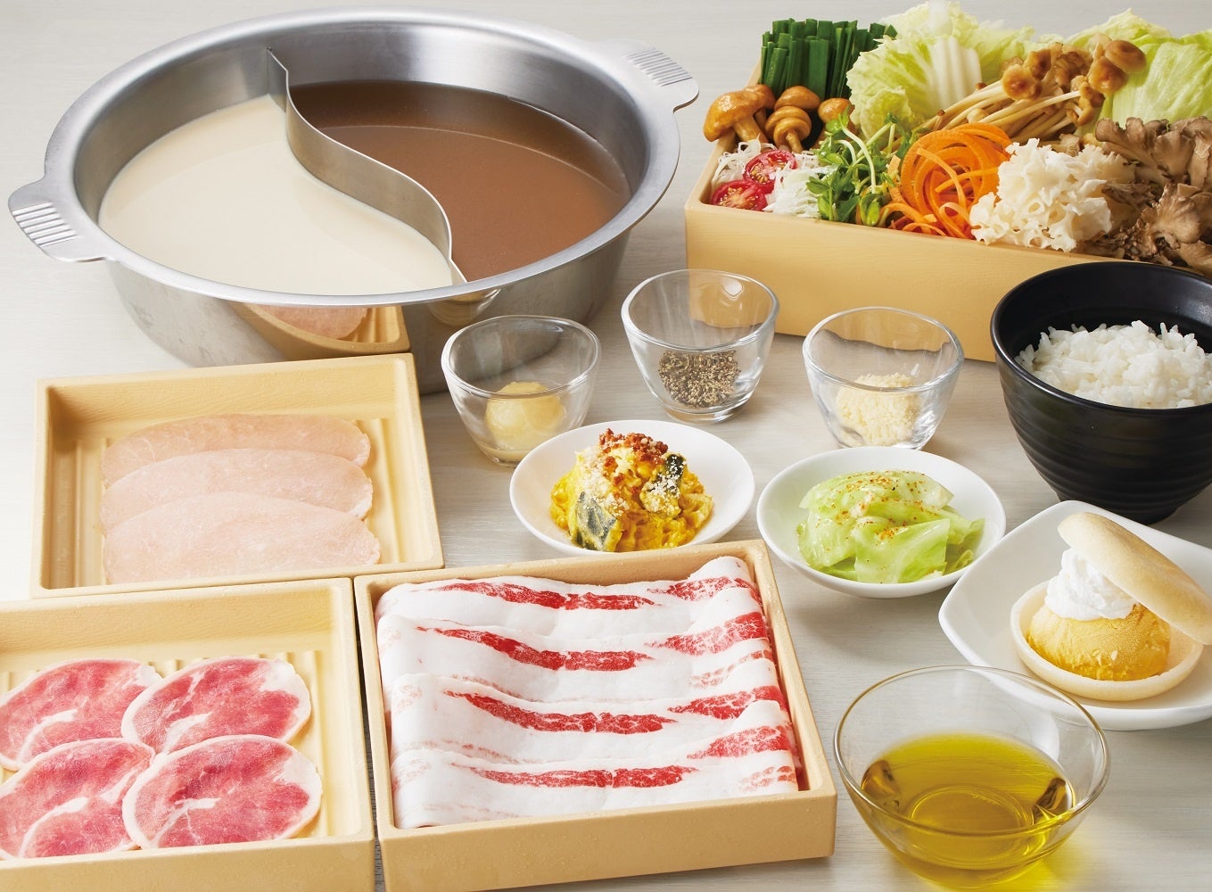 ■オリーブオイルしゃぶしゃぶ御膳  2,180円(税込2,398円)