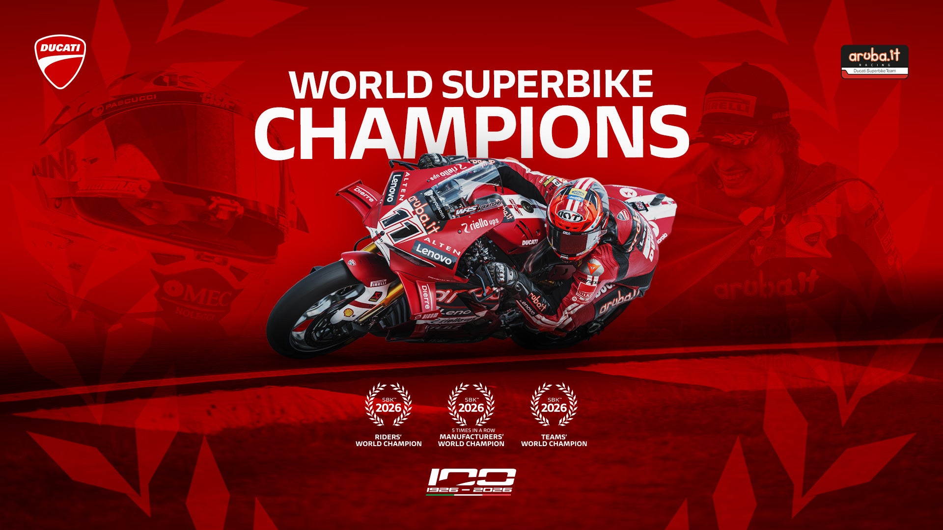 ニコロ・ブレガ選手とドゥカティ、2026年スーパーバイク世界選手権チャンピオン獲得！