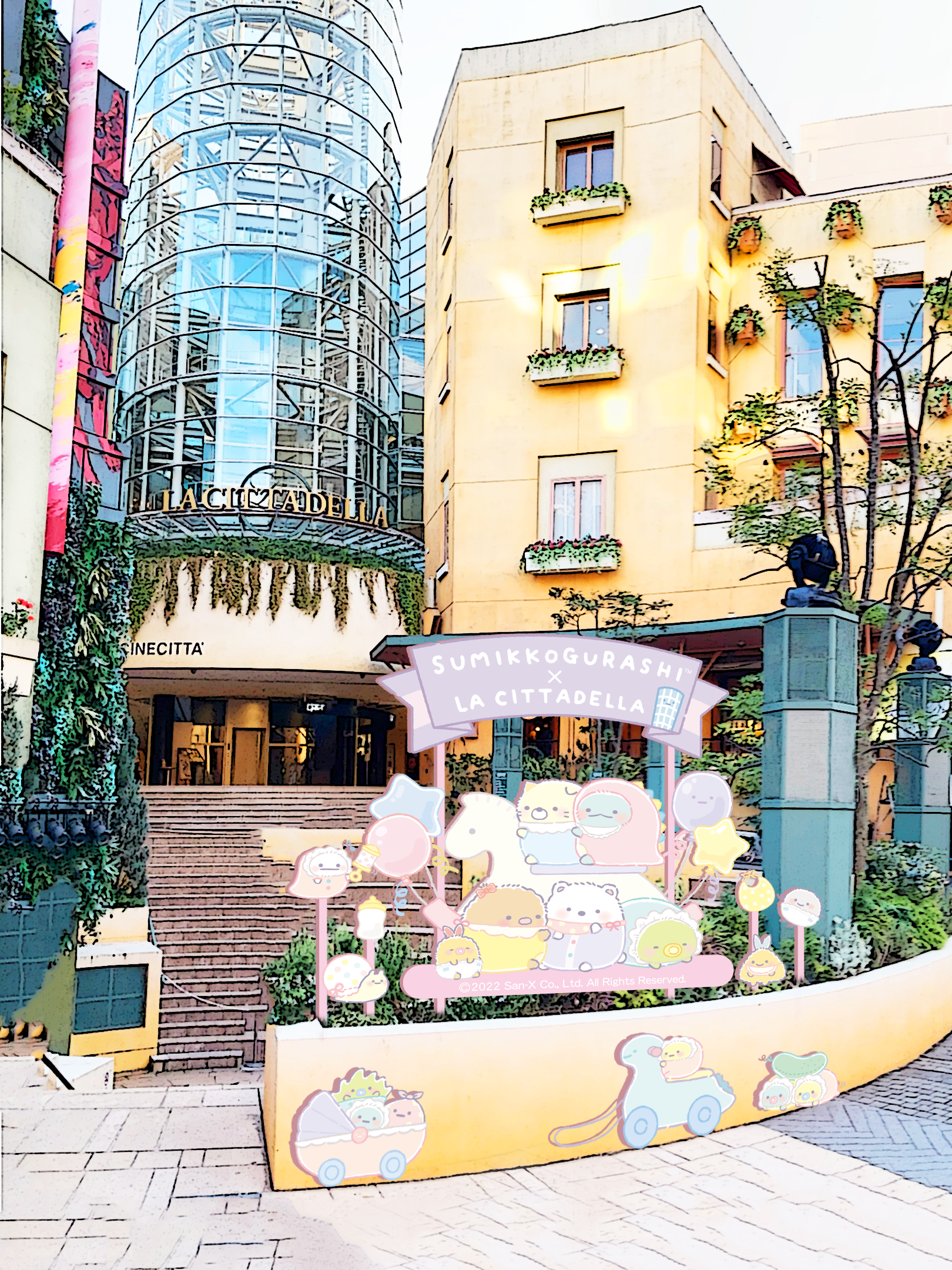 ▲メインフォトスポット(中央噴水広場)