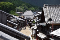 東海道の関の宿場町の町並み