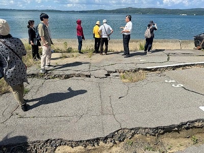 被災した和倉温泉地区の見学