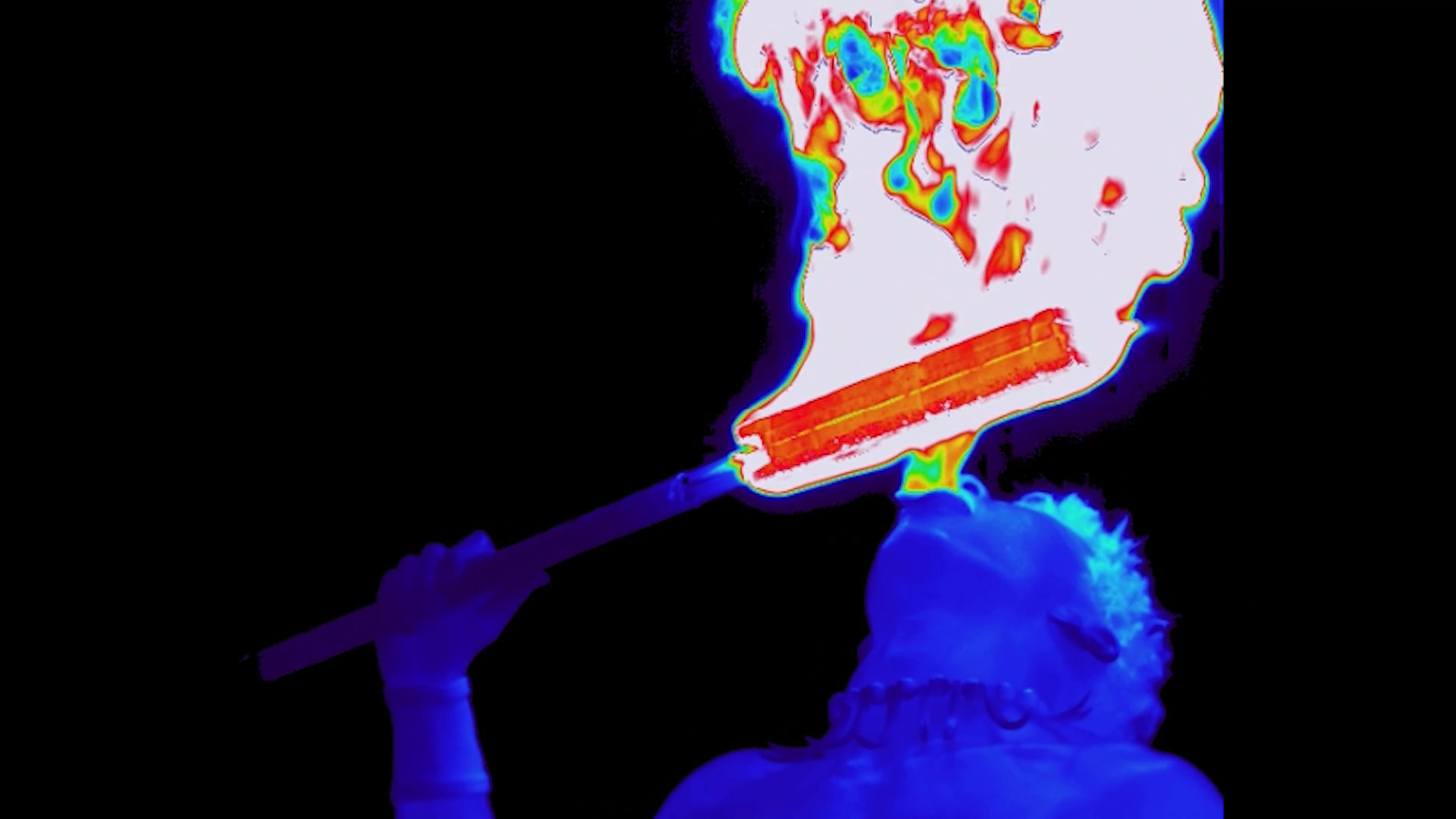 サーモグラフィーカメラで撮影した映像