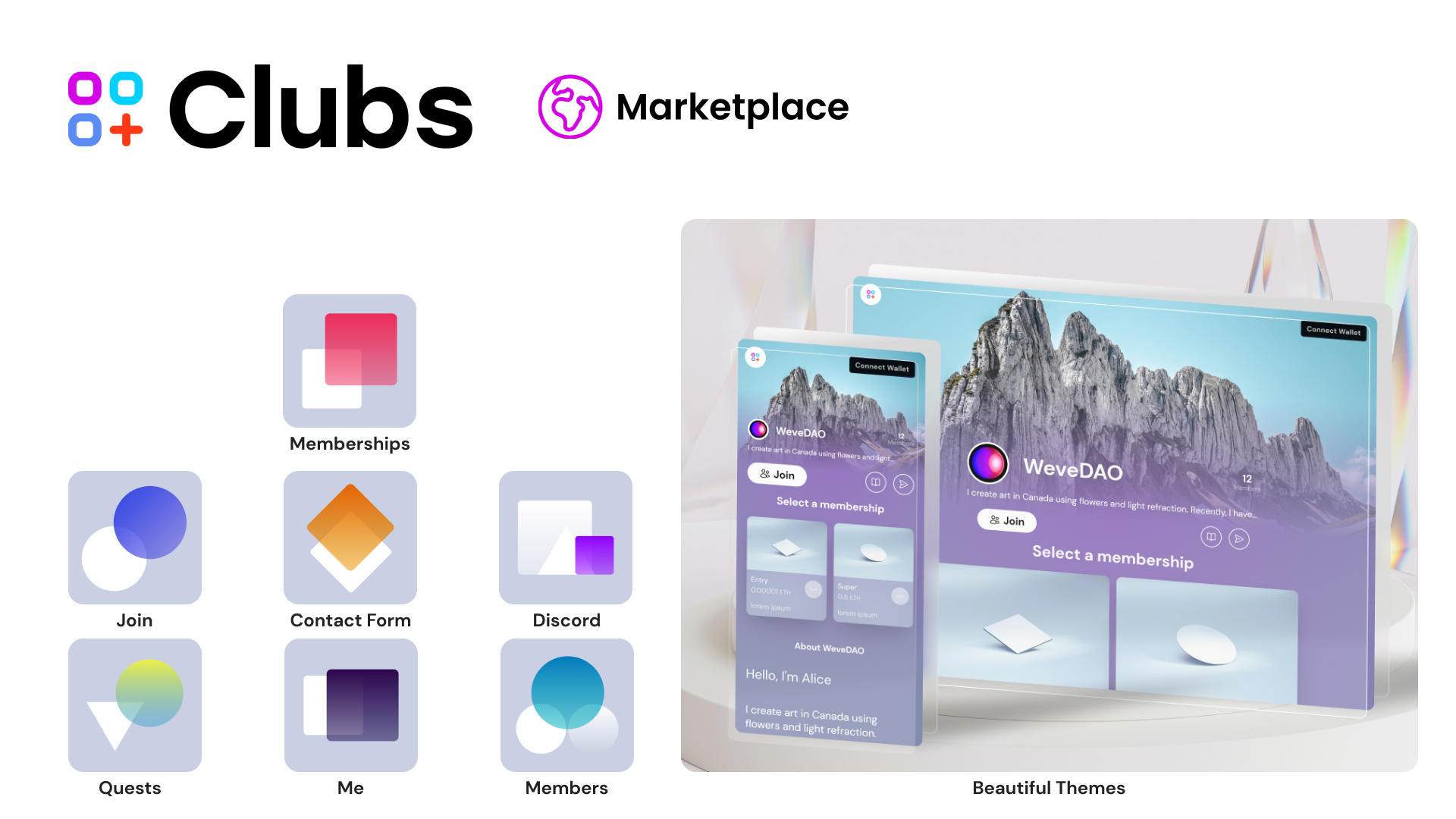 魅力的なweb3プラグインが揃うマーケットプレイス