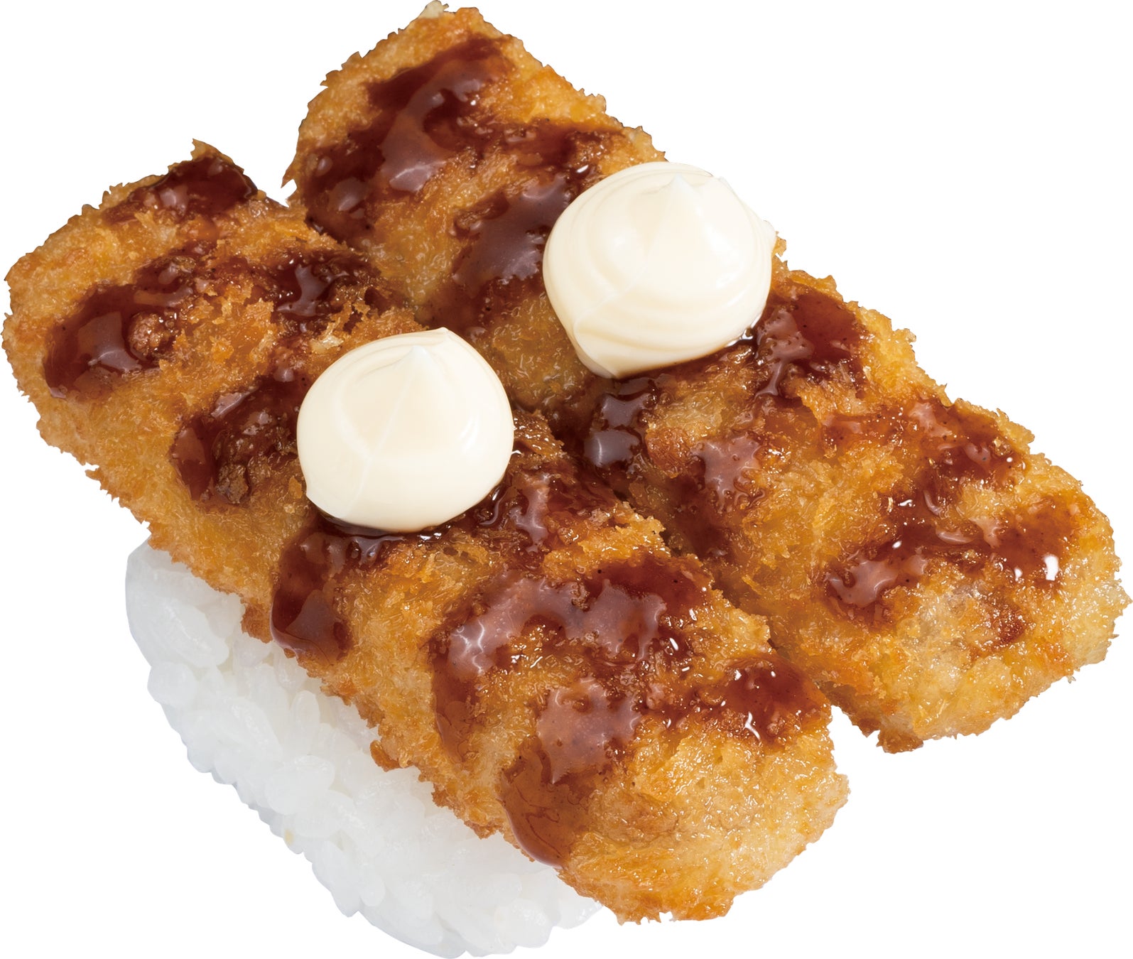 『気仙沼港水揚げかつおカツレツにぎり(マヨ)』 二貫 165円(税込)