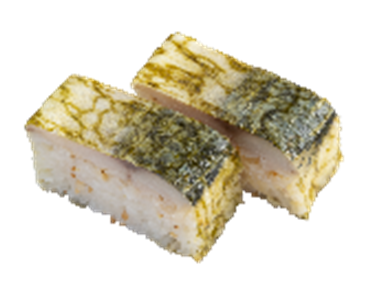 『富山名物 おぼろ昆布の肉厚とろ〆さば押し寿司』 二貫220円(税込)