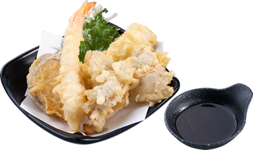 寿司屋の季節の天ぷら盛合わせ ～天つゆ付き～