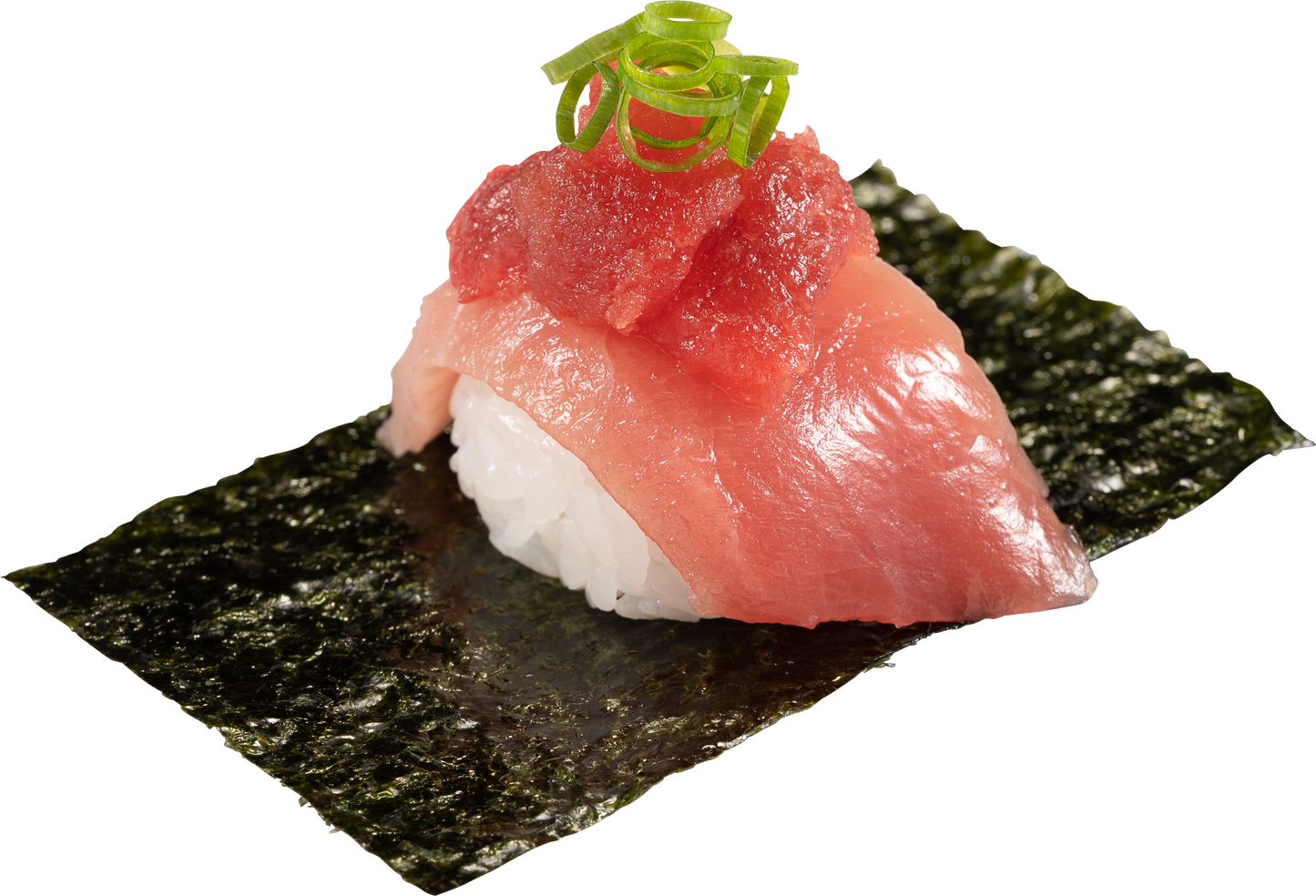 『みなみ鮪中とろと本鮪中落ちのっけ盛り包み』一貫330円（税込）※店内飲食限定