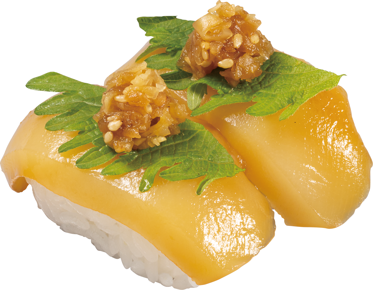 ヤミツキ胡麻ガリ干ぴょう 『漬けあかいか』​ 二貫110円（税込）