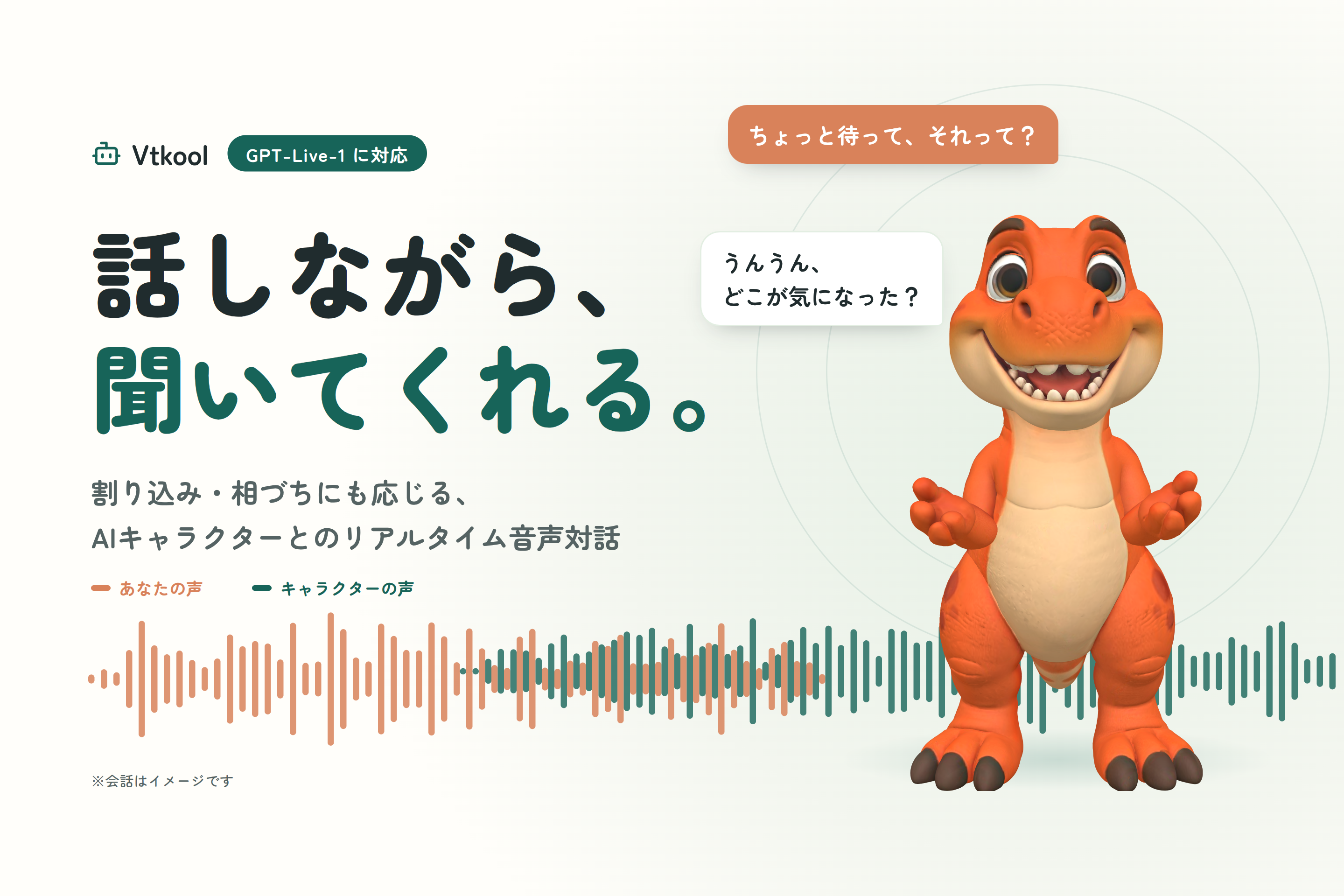 法人の用途を前面に出すWeb接客・教育・ヒアリングを"会話"に。AIキャラクター対話プラットフォーム「Vtkool」、GPT-Live-1対応のリアルタイム音声対話を9月30日より提供開始