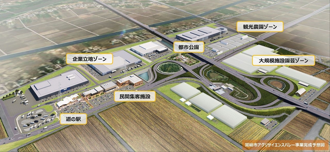 “食と農と健康の産業団地”常総市アグリサイエンスバレー事業完成予想図