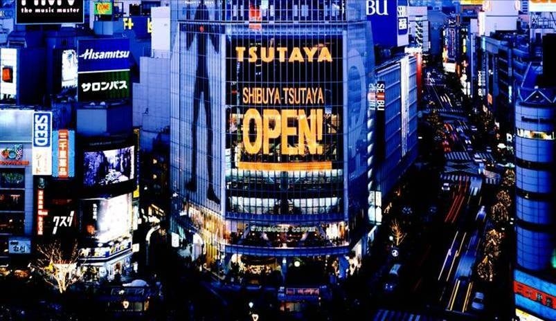 1999年12月開業時のSHIBUYA TSUTAYA外観