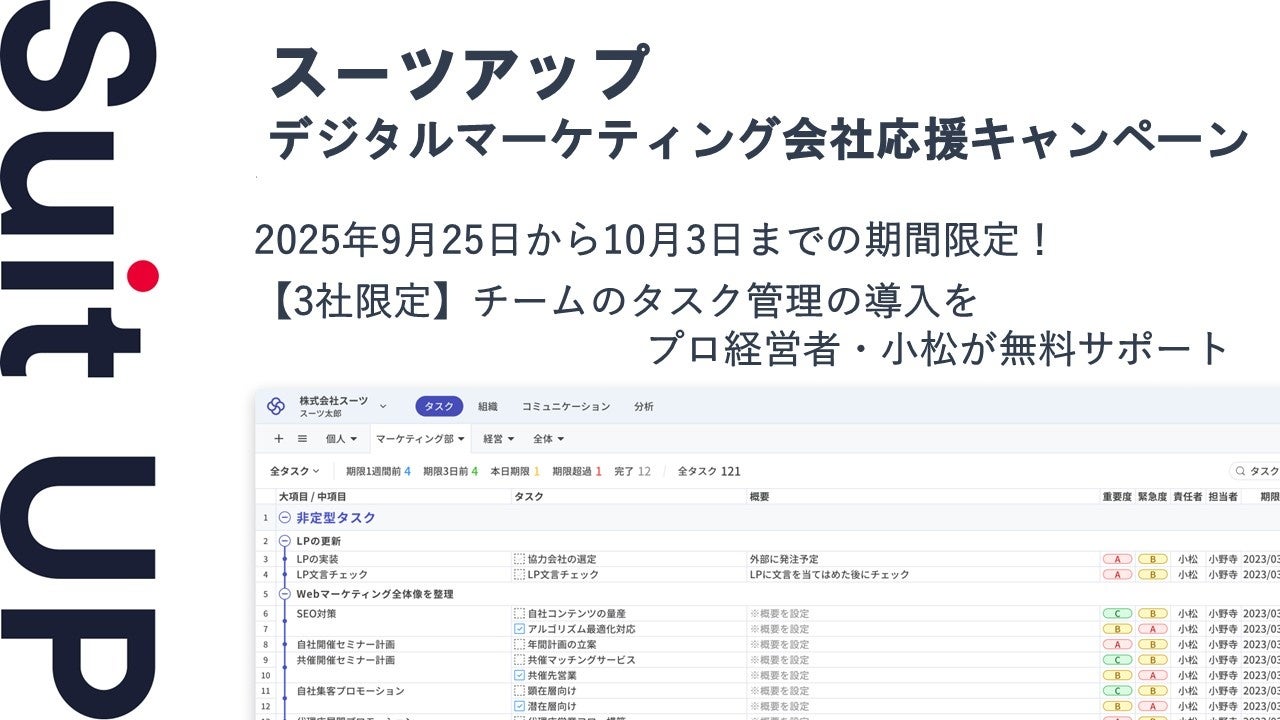 チームのタスク管理・プロジェクト管理ツール「スーツアップ