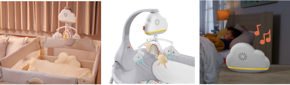 メッシュベビーベッド メリー付き Z-5 メロディいっぱい!見まもりセンサー付きメリー::ホクソンベビー