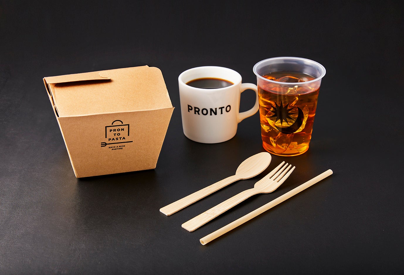 「紙製のエコなテイクアウト容器や竹製のスプーン&フォーク」