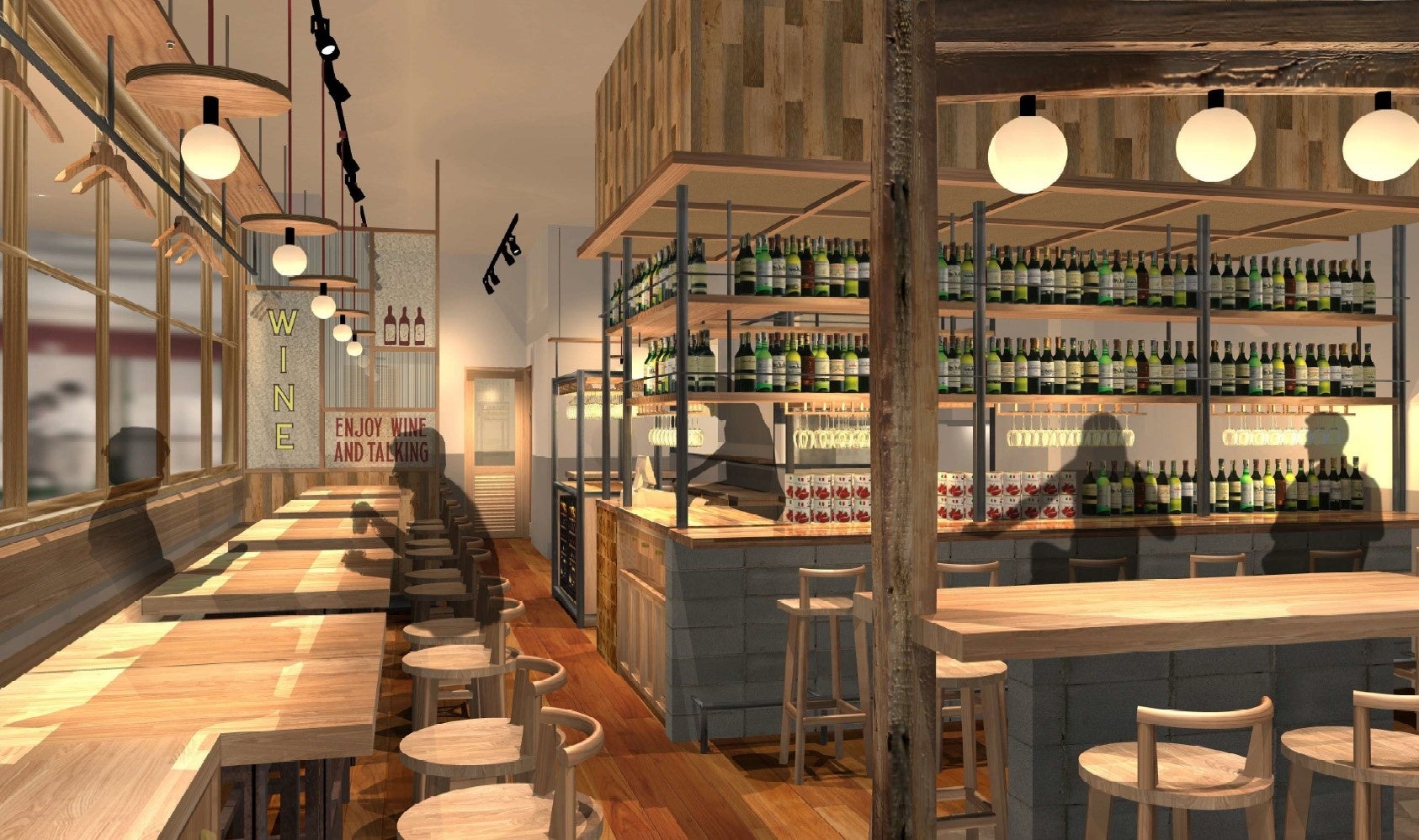 ワインの酒場。Di PUNTO イーサイト高崎店の内観１