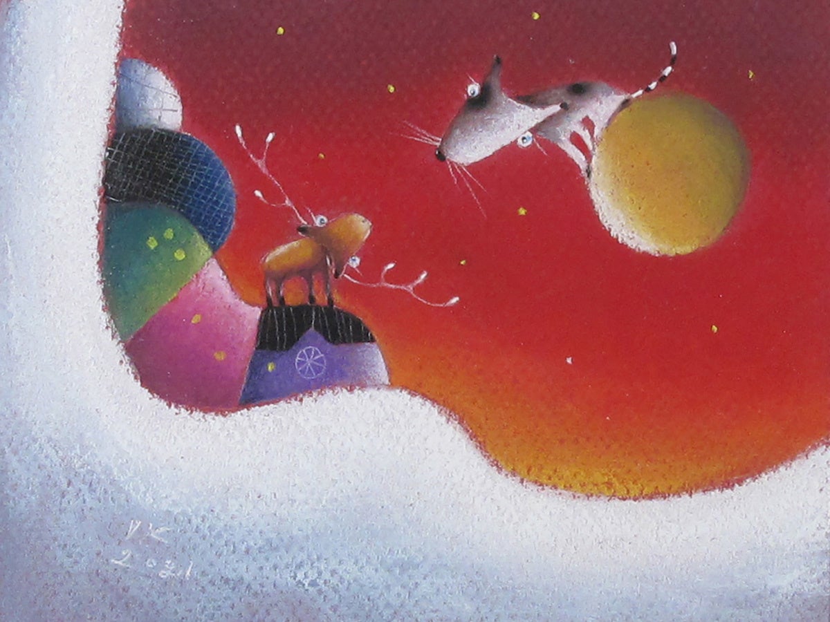 作品例:V.ケンパイネン「Moi !」(サイズ12.5×16cm) 58,300円(税込)(ガレリアナナ)