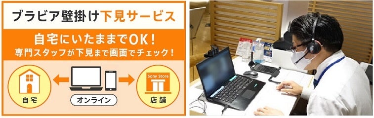 オンラインによる『ブラビア壁掛け下見サービス』のイメージ